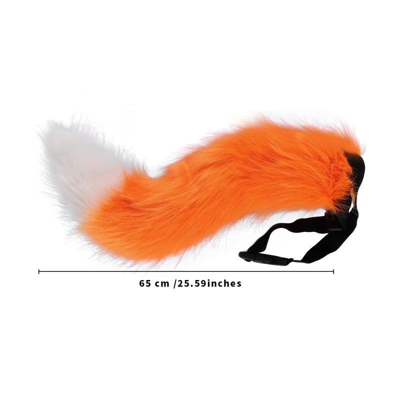 HAOAN Faux Fur Fox Tail and Clip Ears Kit for Halloween Party Costume Accessories Xmas - Image 4